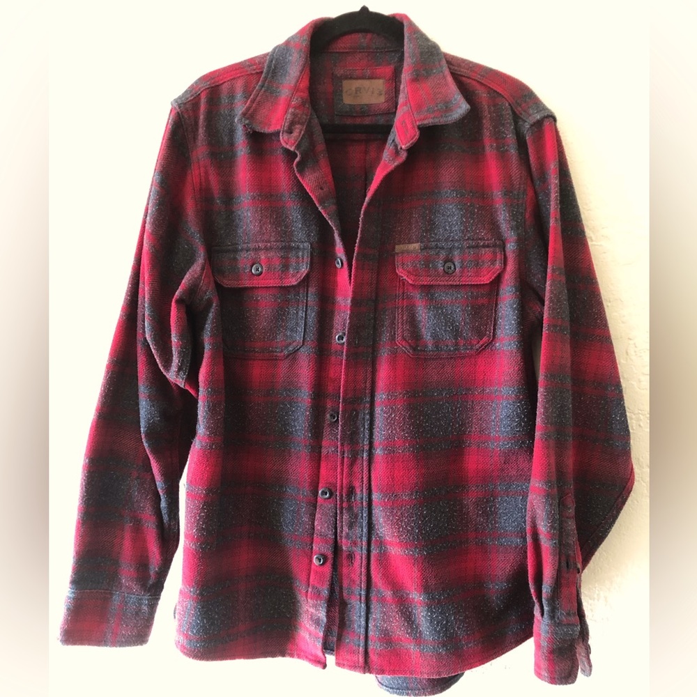 Vintage Orvis fleece cotton shirt jacket
